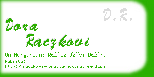 dora raczkovi business card